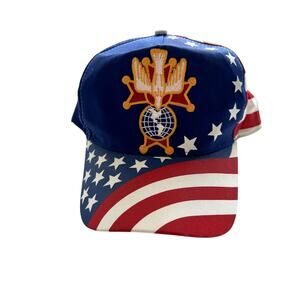 Vintage Otto Knights of Columbus Snapback Cap Hat USA American Flag Patriotic OS